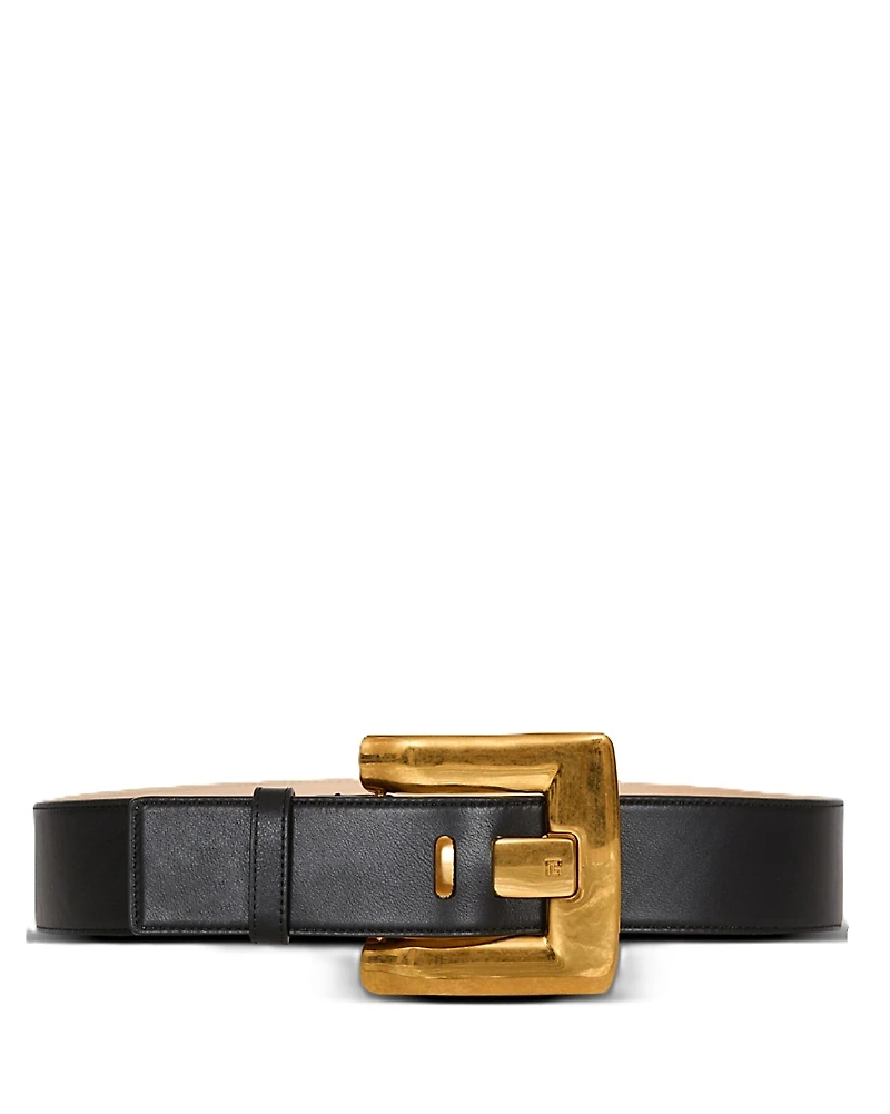 Balmain Anthem Calfskin Leather Belt