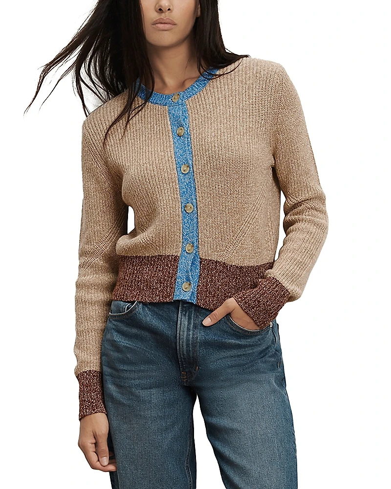 Veronica Beard Ibra Crewneck Cardigan Sweater