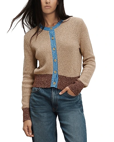 Veronica Beard Ibra Crewneck Cardigan Sweater