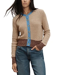 Veronica Beard Ibra Crewneck Cardigan Sweater