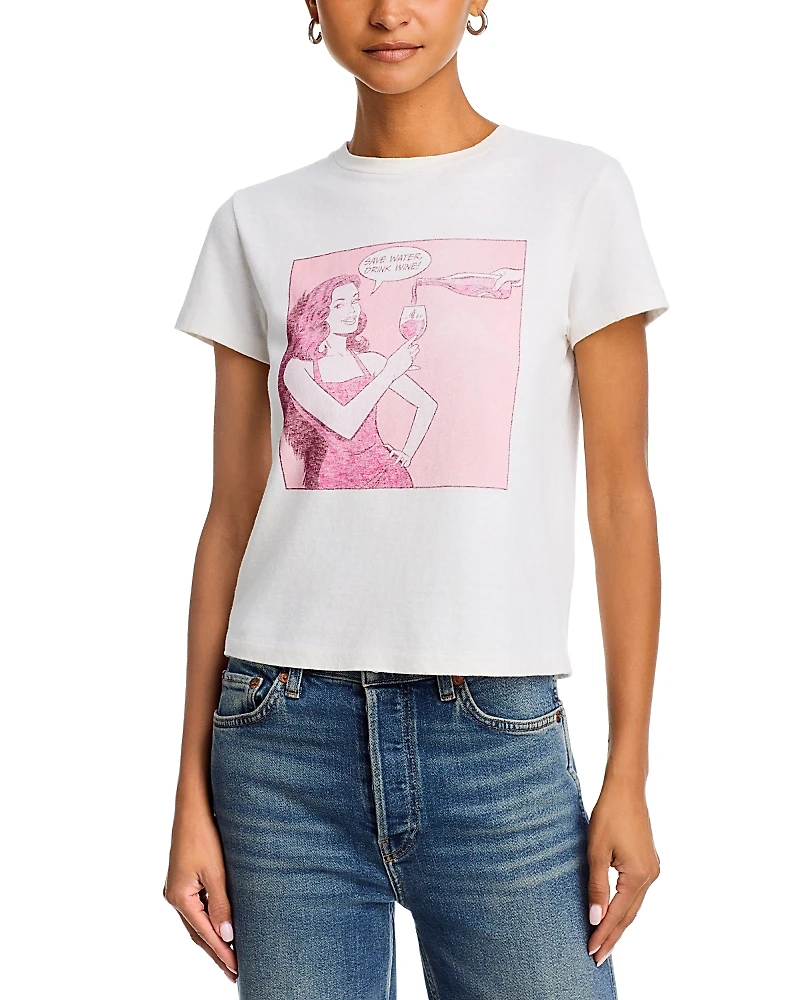 Re/Done Drink Wine Graphic Classic Tee