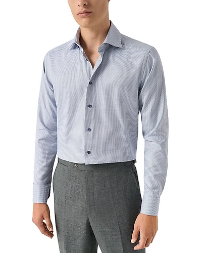 Eton Slim Fit Semi Solid Twill Shirt