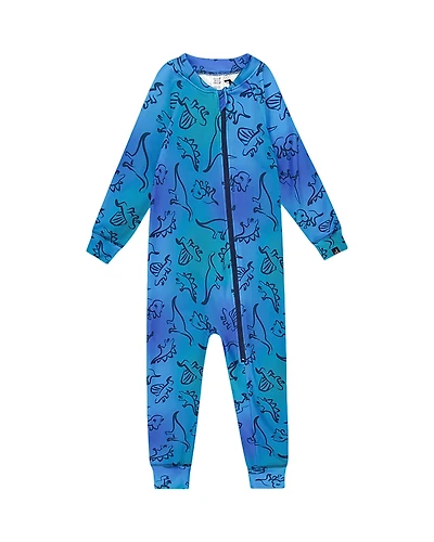 Deux par Boys' One-Piece Thermal Underwear Gradient Dinosaur - Little Kid