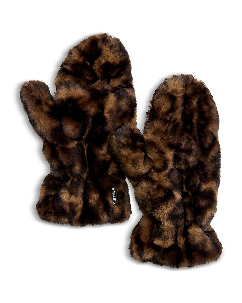 Apparis Coco Faux Fur Mittens