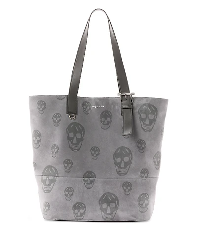 McQueen T Bar Printed Skull Shopper Bag
