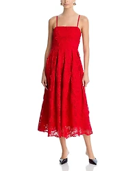 Aqua Rose Lace Midi Dress - Exclusive