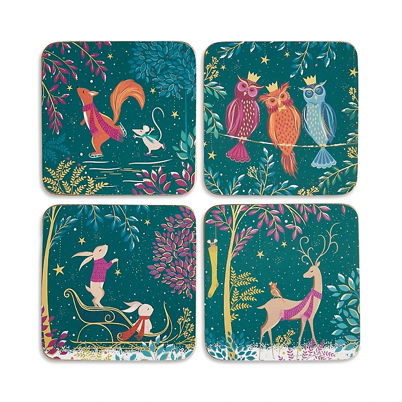 Portmeirion Sara Miller Woodland Tales Coasters, Set of 4