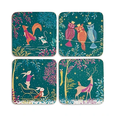 Portmeirion Sara Miller Woodland Tales Coasters, Set of 4