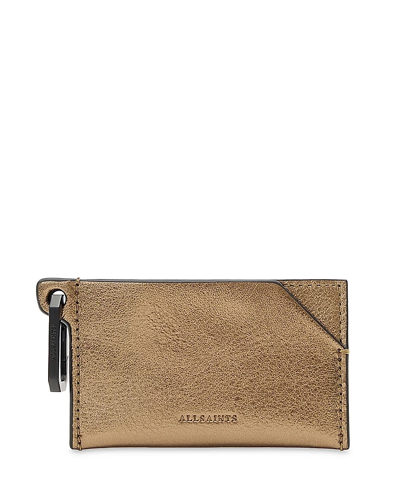 Allsaints Hex Metallic Leather Cardholder