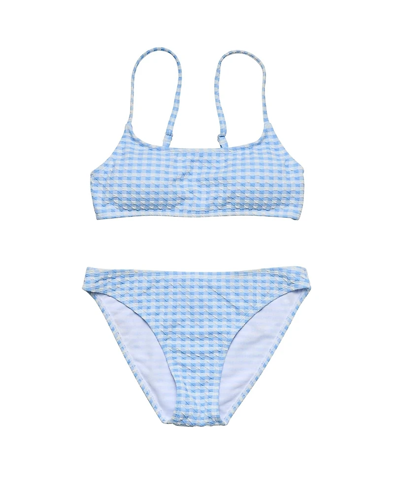 Snapper Rock Girls' Seaside Gingham Teen Crop Bikini - Big Kid