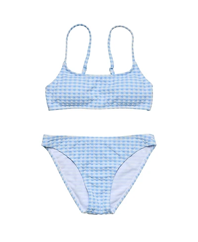 Snapper Rock Girls' Seaside Gingham Teen Crop Bikini - Big Kid