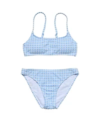 Snapper Rock Girls' Seaside Gingham Teen Crop Bikini - Big Kid