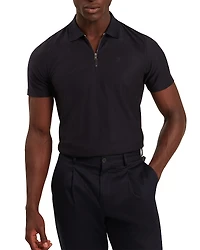 Ted Baker Zorin Herringbone Short Sleeve Zip Polo Shirt
