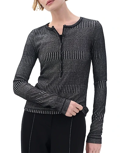 rag & bone The Knit Two Tone Henley Tee