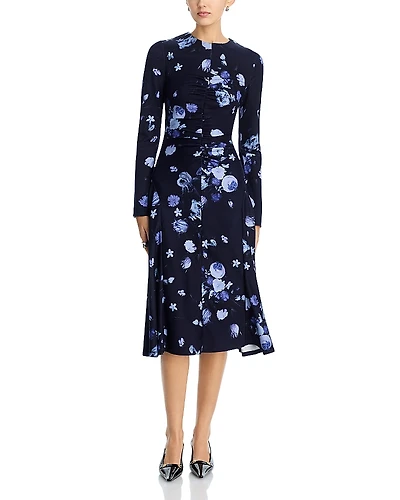 Erdem Ruched Midi Dress