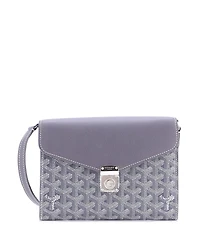 Pre-Owned Goyard Chypre Wallet on Strap Coated Canvas with Leather