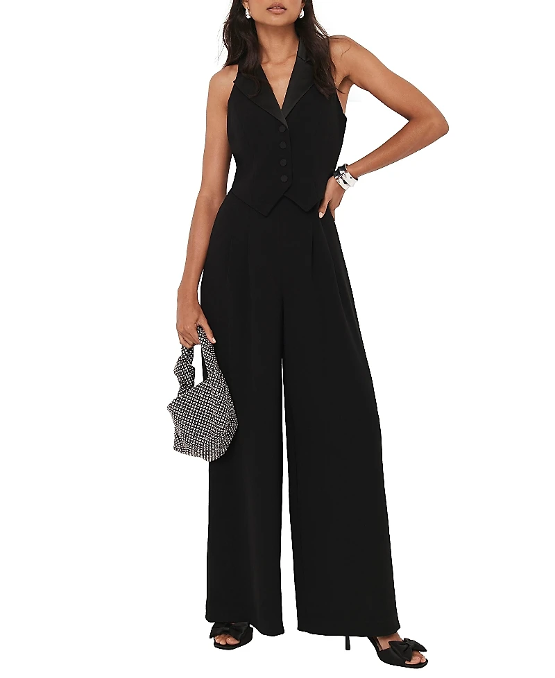 Mint Velvet Women's Tuxedo Wide Leg Jumpsuit