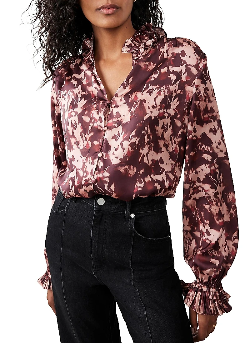 Mint Velvet Women's Printed Satin Blouse