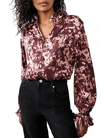 Mint Velvet Women's Printed Satin Blouse