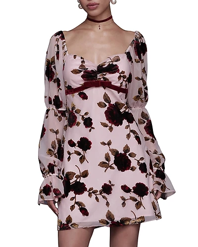 Avec Les Filles Victorian Sleeve Floral Mini Dress