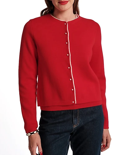 Frances Valentine Darling Cardigan Colorblock Piping