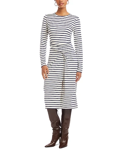 Fifteen Twenty Sadie Side Drape Midi Dress