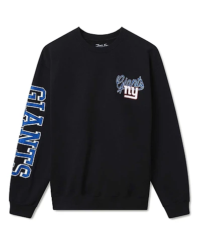 Junk Food Clothing Unisex Nfl New York Giants Glitter Flea Market Crew Fleece Sweatshirt