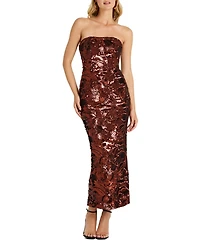 Helsi Leslie Sequin Strapless Gown