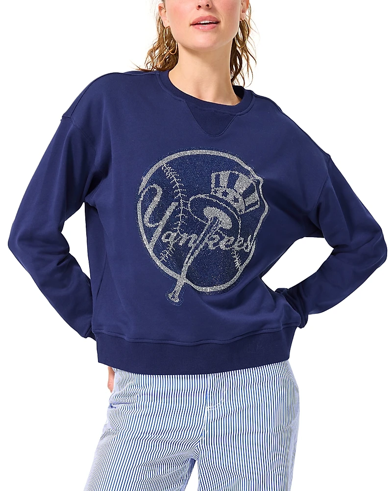 Terez New York Yankees Rhinestone Crewneck Sweatshirt