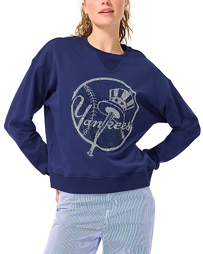 Terez New York Yankees Rhinestone Crewneck Sweatshirt