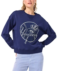 Terez New York Yankees Rhinestone Crewneck Sweatshirt