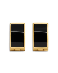 Toteme Signature Jet Inlay Hoop Earrings