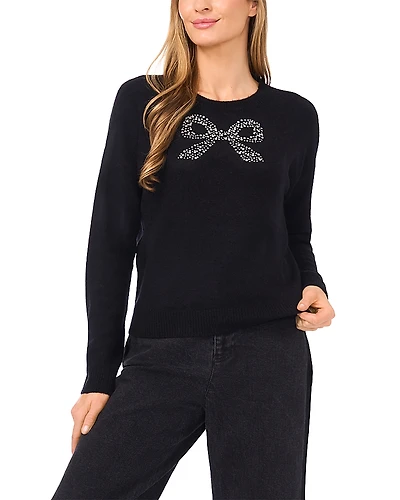 CeCe Sequinned Bow Sweater