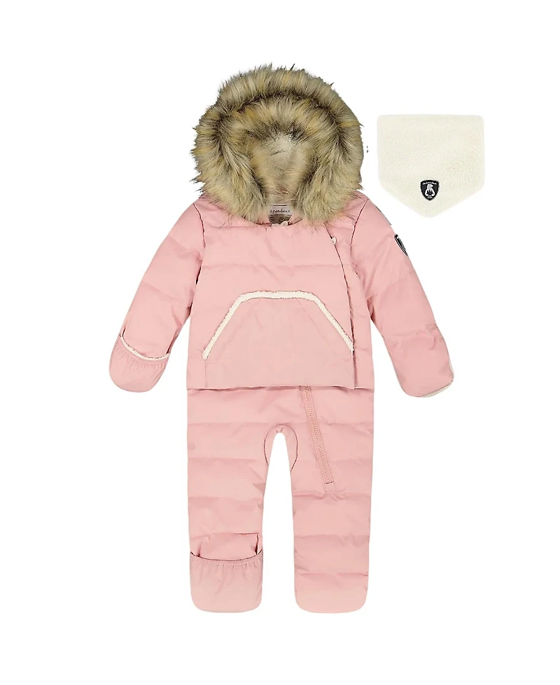 Deux par Girls' One-Piece Snug Snowsuit Designed for Car Seat - Baby