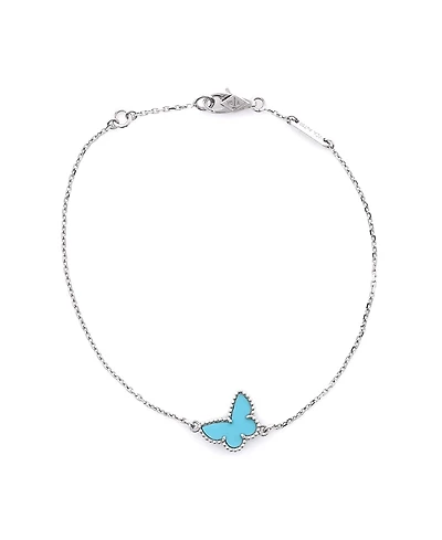 Pre-Owned Van Cleef & Arpels Sweet Alhambra Butterfly Bracelet 18K White Gold and Turquoise