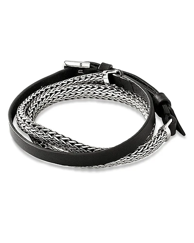 John Hardy Sterling Silver Icon Leather Wrap Bracelet