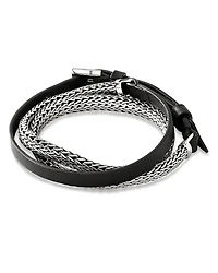 John Hardy Sterling Silver Icon Leather Wrap Bracelet