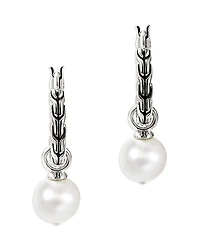 John Hardy Sterling Silver Jh Essentials Freshwater Pearl Hoop Earrings