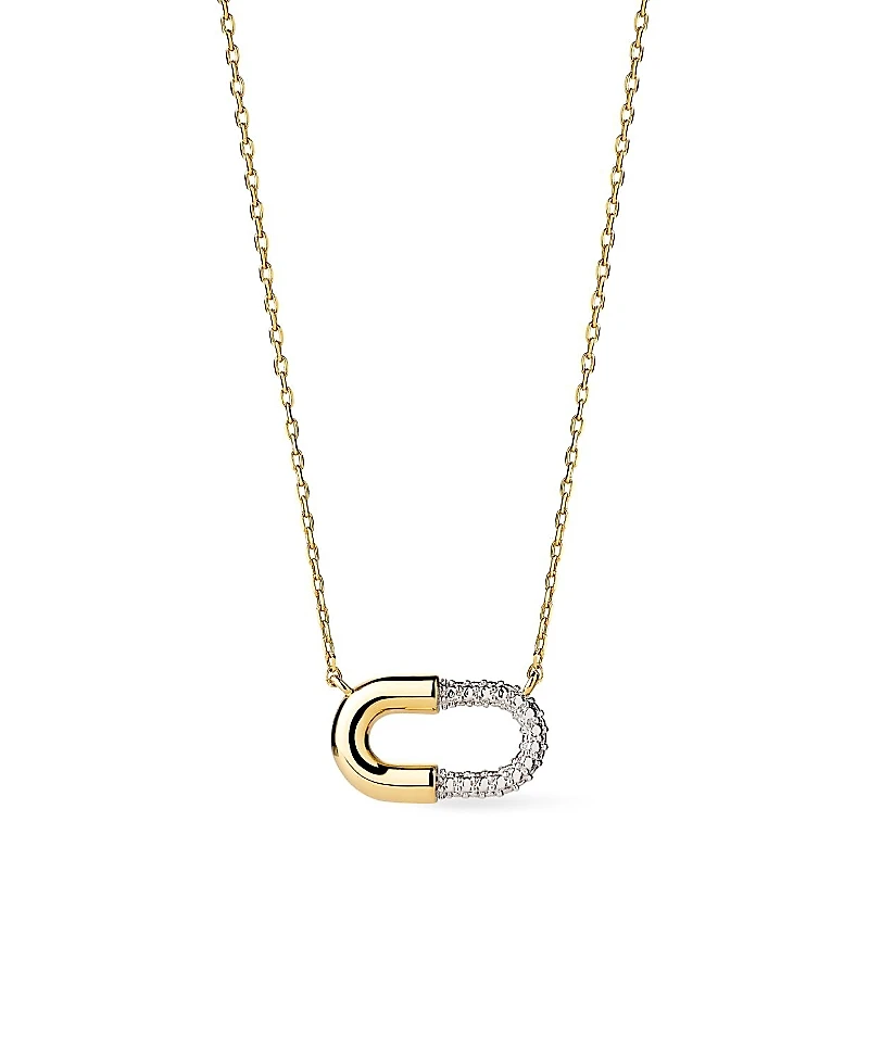 Ana Luisa Mini Micropave Gold Pendant Blake Necklace