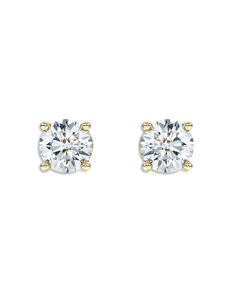Swarovski 14K Yellow Gold Eternity Certified Lab Grown Diamond Stud Earrings