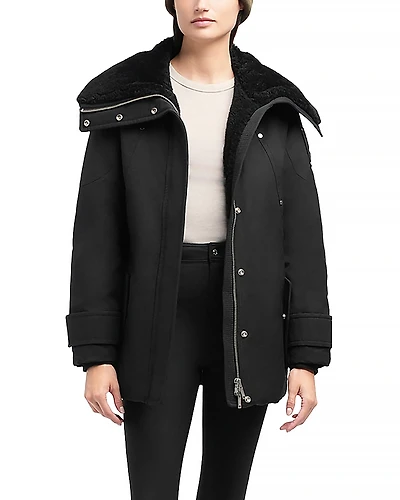 Moose Knuckles Aurora Shearling Trim Down Jacket