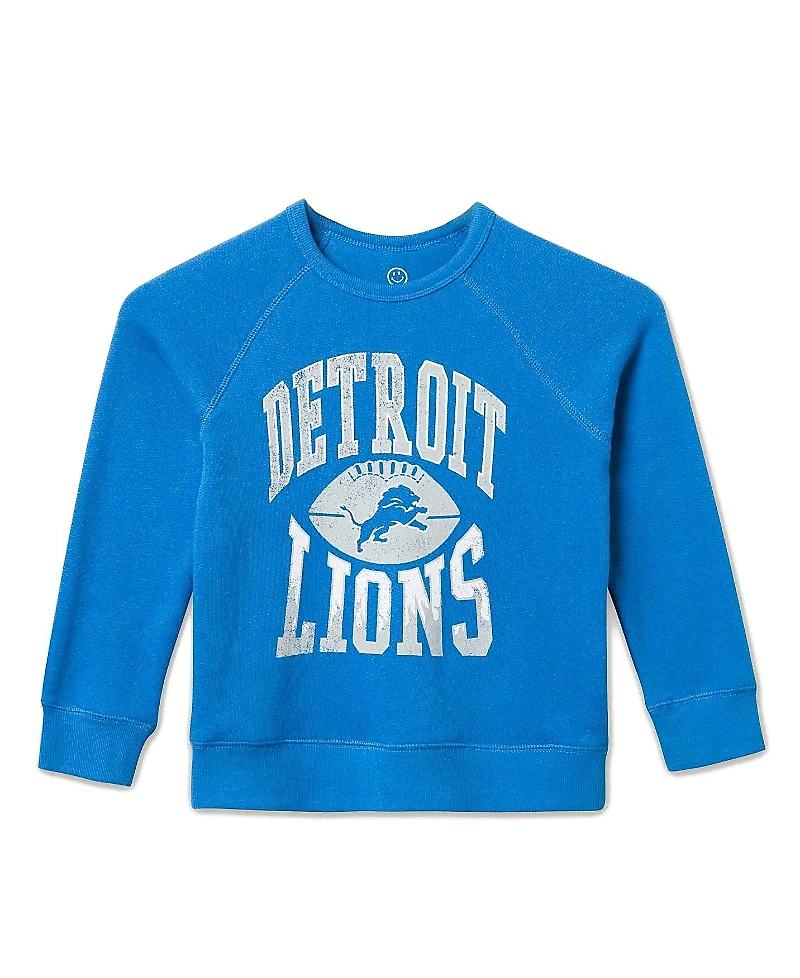 Junk Food Clothing Unisex Nfl Detroit Lions Hot Route Raglan Fleece - Little Kid, Big Kid