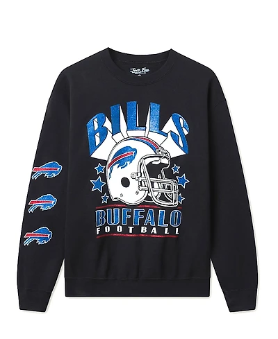 Junk Food Clothing Unisex Nfl Buffalo Bills Glitter Helmet Flea Market Crew Fleece