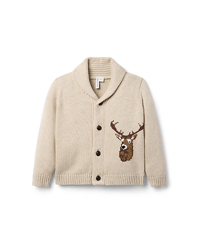 Janie and Jack Unisex Deer Shawl Cardigan