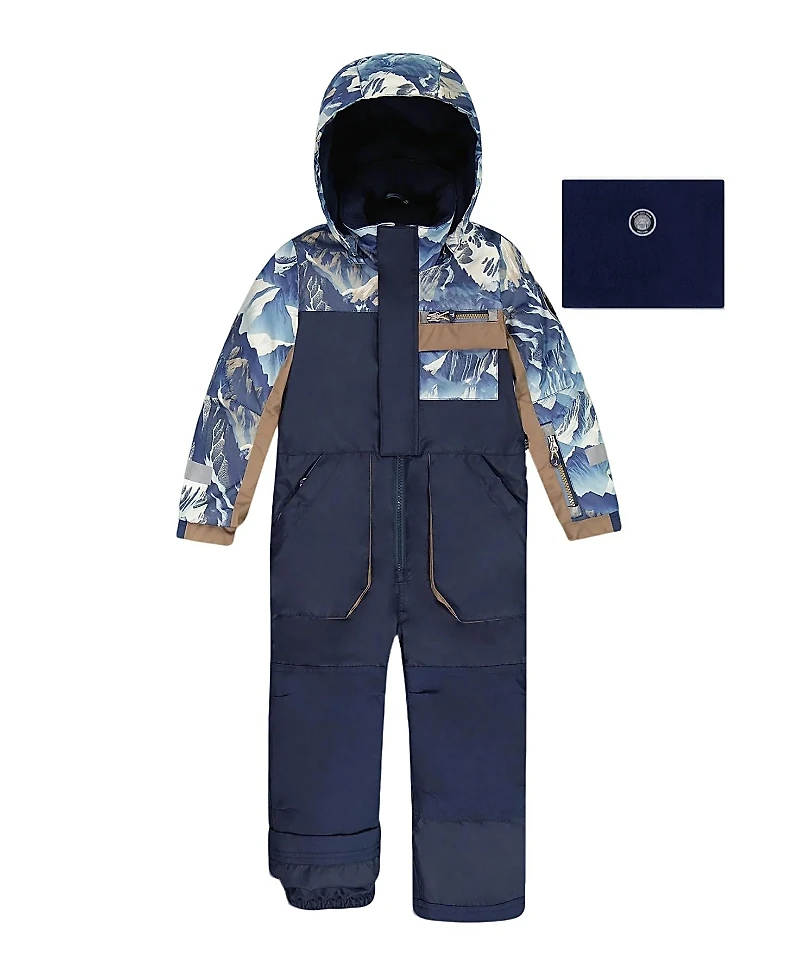Deux par One-Piece Play Snowsuit with Mountains Print - Little Kid