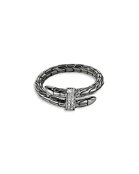 John Hardy Dark Sterling Silver Spear Diamond Wrap Ring