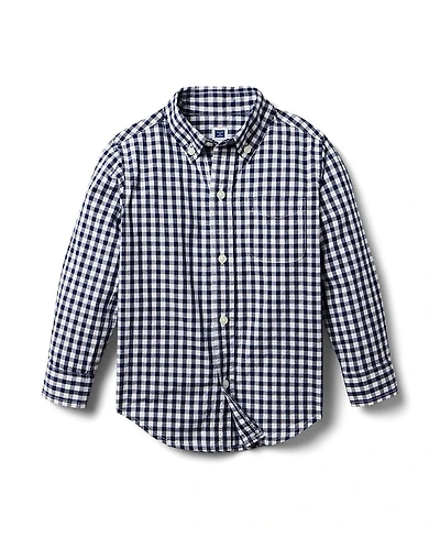 Janie and Jack Boys' Gingham Poplin Shirt - Little Kid, Big Kid