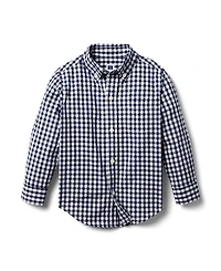 Janie and Jack Boys' Gingham Poplin Shirt - Little Kid, Big Kid