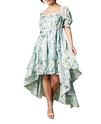 Coast Short Sleeve Printed Chiffon Midi Dress