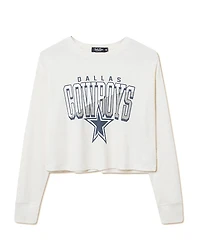 Junk Food Clothing Women's Nfl Dallas Cowboys Slant Crop Thermal